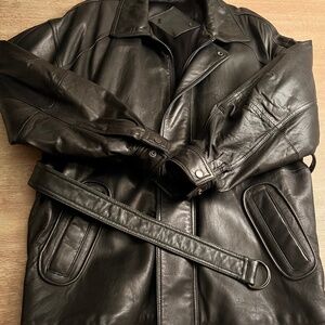 Leather Jacket - Brown - men's size XL
